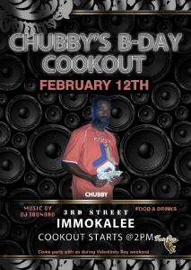 Chubby B-Day Cookout flyer